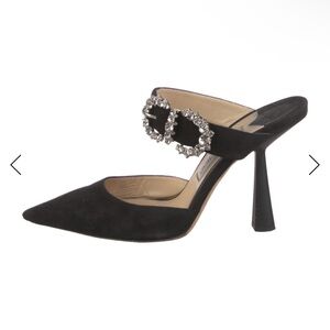 Jimmy Choo Black Heels with Crystal Embellishments